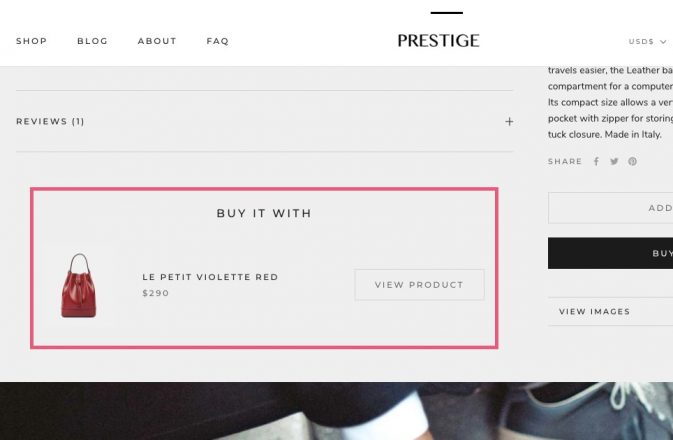 Shopify Prestige BIY IT WITH 表示方法